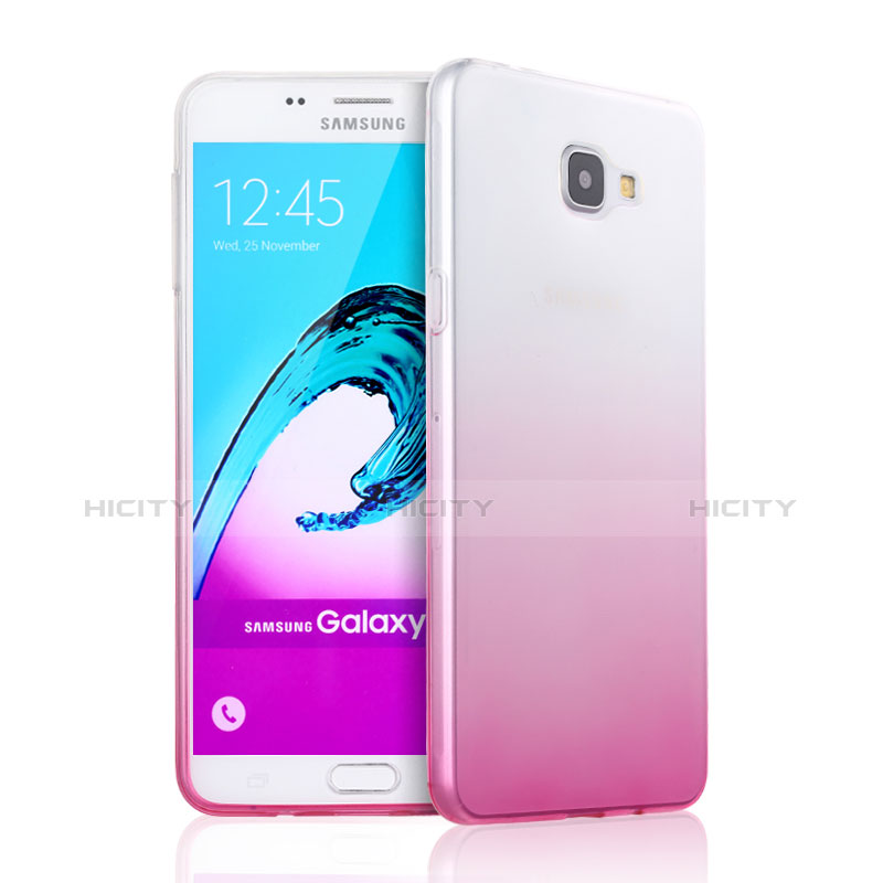 Custodia Silicone Trasparente Ultra Slim Morbida Sfumato per Samsung Galaxy A9 (2016) A9000 Rosa