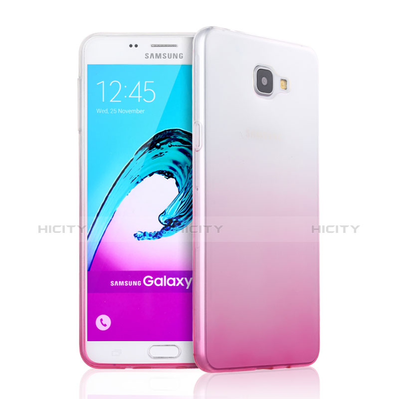 Custodia Silicone Trasparente Ultra Slim Morbida Sfumato per Samsung Galaxy A9 Pro (2016) SM-A9100 Rosa