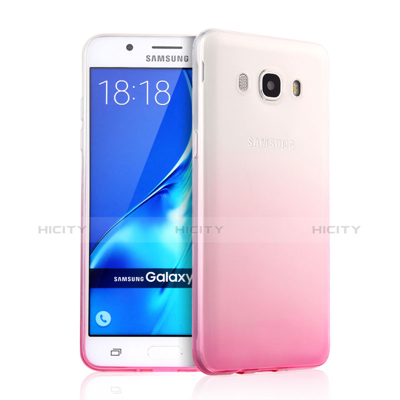 Custodia Silicone Trasparente Ultra Slim Morbida Sfumato per Samsung Galaxy J5 Duos (2016) Rosa