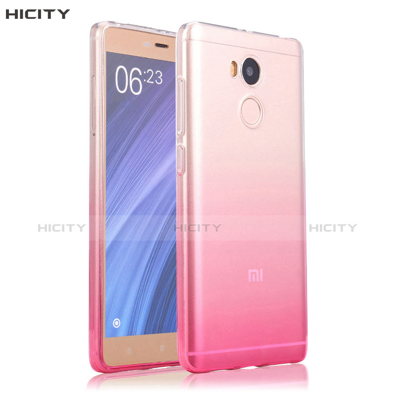 Custodia Silicone Trasparente Ultra Slim Morbida Sfumato per Xiaomi Redmi 4 Prime High Edition Rosa