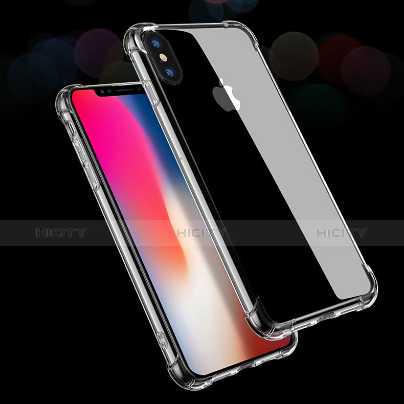 Custodia Silicone Trasparente Ultra Slim Morbida T02 per Apple iPhone Xs Chiaro