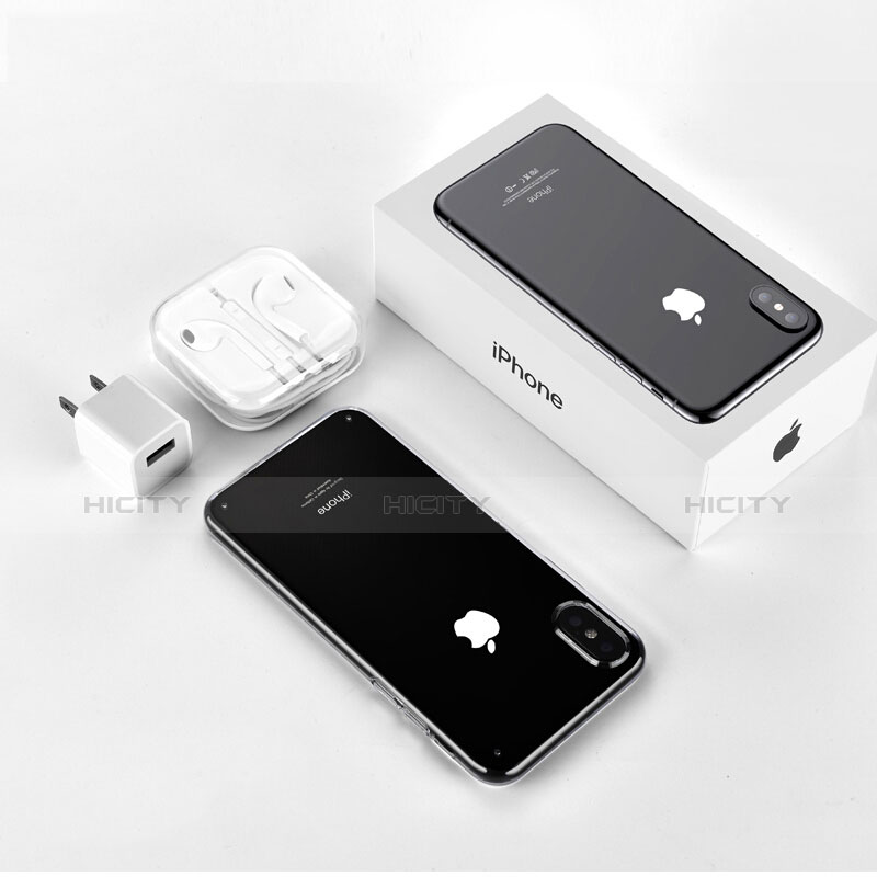 Custodia Silicone Trasparente Ultra Slim Morbida T06 per Apple iPhone X Chiaro