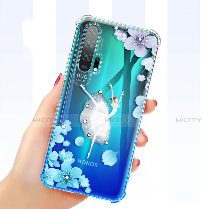 Custodia Silicone Trasparente Ultra Sottile Cover Fiori K01 per Huawei Honor 20 Pro