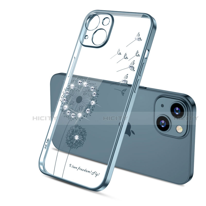 Custodia Silicone Trasparente Ultra Sottile Cover Fiori per Apple iPhone 14