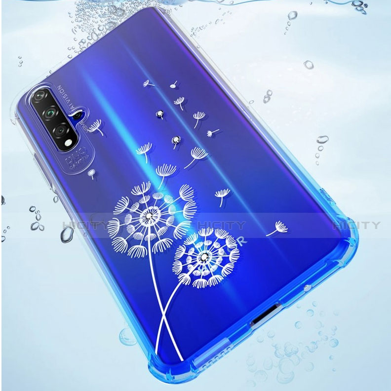 Custodia Silicone Trasparente Ultra Sottile Cover Fiori per Huawei Honor 20