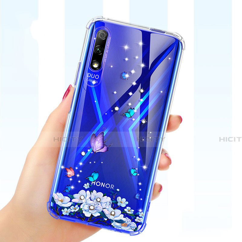 Custodia Silicone Trasparente Ultra Sottile Cover Fiori per Huawei Honor 9X