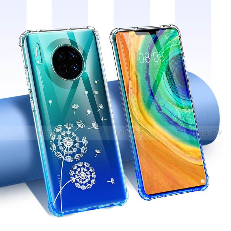 Custodia Silicone Trasparente Ultra Sottile Cover Fiori per Huawei Mate 30