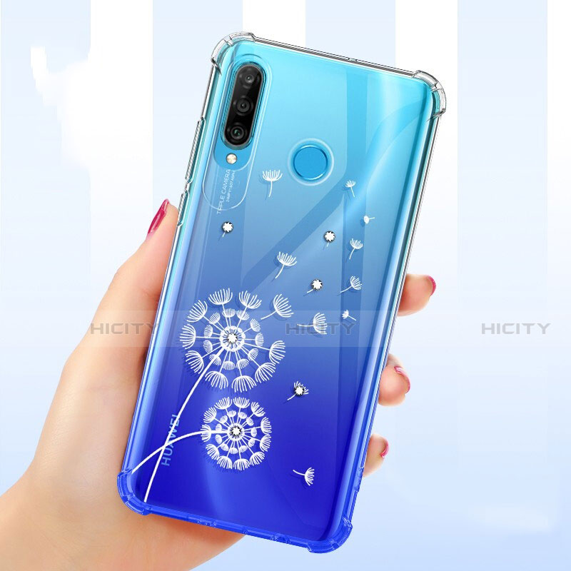 Custodia Silicone Trasparente Ultra Sottile Cover Fiori per Huawei Nova 4e