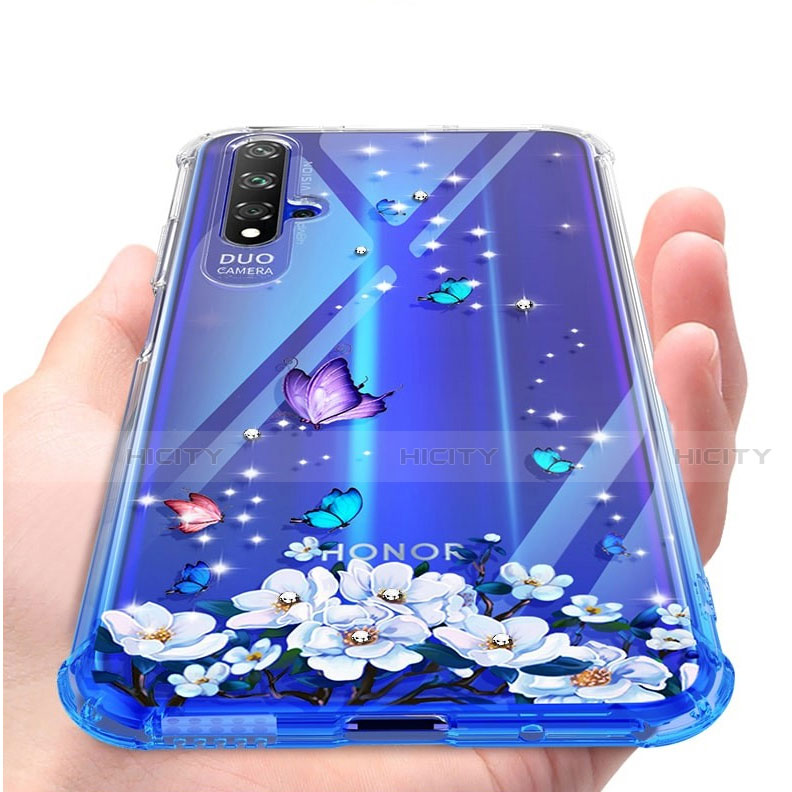 Custodia Silicone Trasparente Ultra Sottile Cover Fiori per Huawei Nova 5T