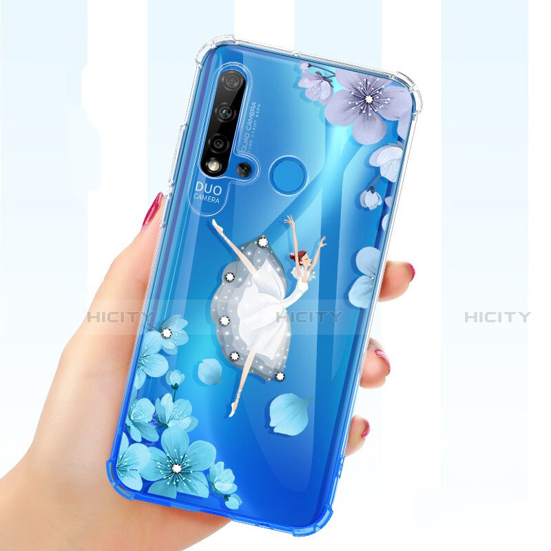 Custodia Silicone Trasparente Ultra Sottile Cover Fiori per Huawei P20 Lite (2019)