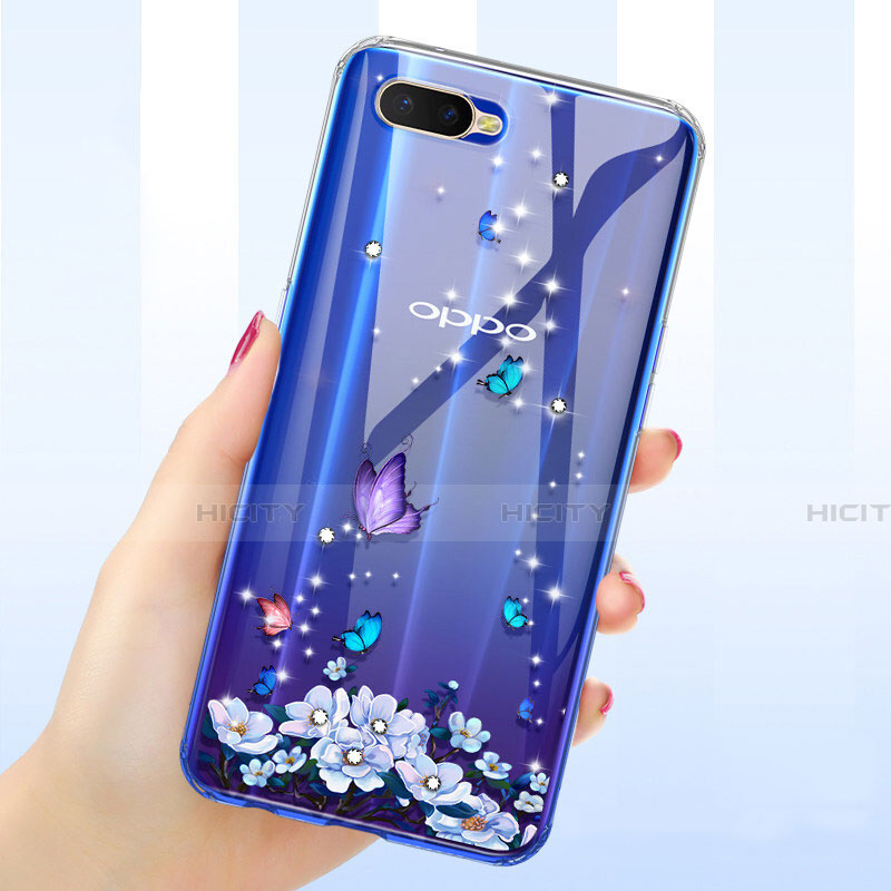 Custodia Silicone Trasparente Ultra Sottile Cover Fiori per Oppo R17 Neo