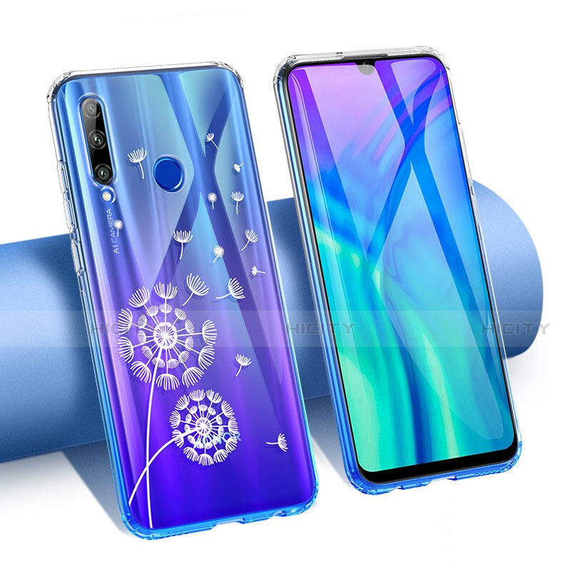 Custodia Silicone Trasparente Ultra Sottile Cover Fiori T02 per Huawei P Smart+ Plus (2019)