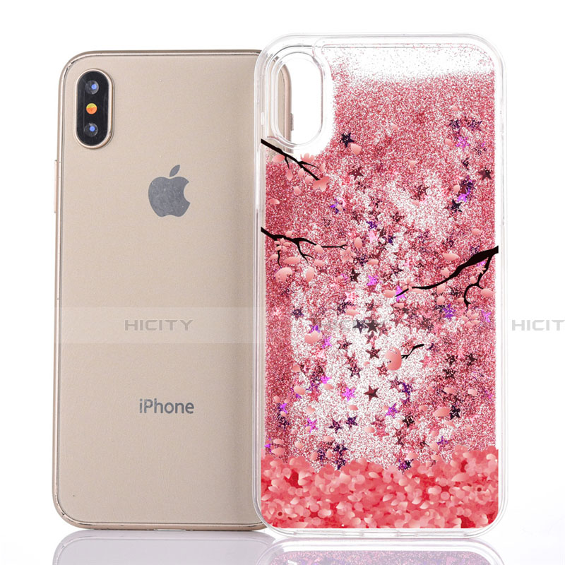 Custodia Silicone Trasparente Ultra Sottile Cover Fiori T04 per Apple iPhone X