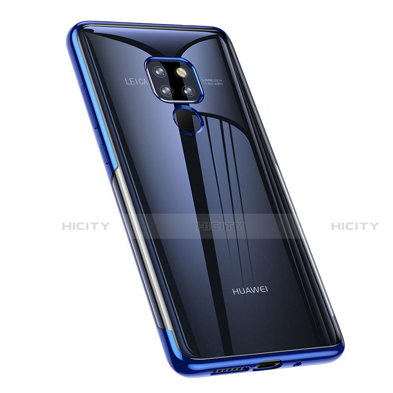 Custodia Silicone Trasparente Ultra Sottile Cover Morbida A02 per Huawei Mate 20 Blu