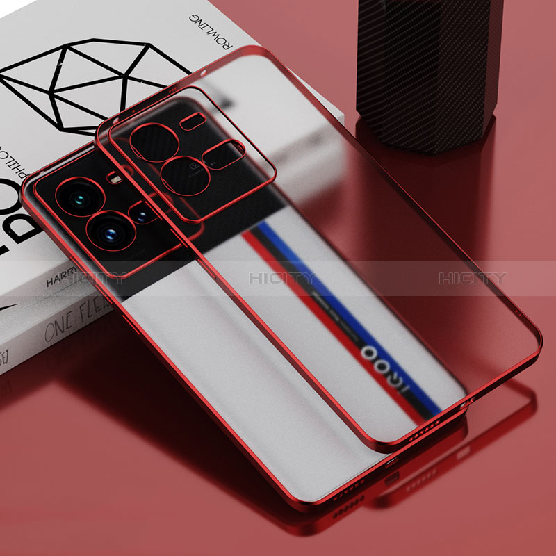 Custodia Silicone Trasparente Ultra Sottile Cover Morbida AN1 per Vivo iQOO 10 Pro 5G Rosso