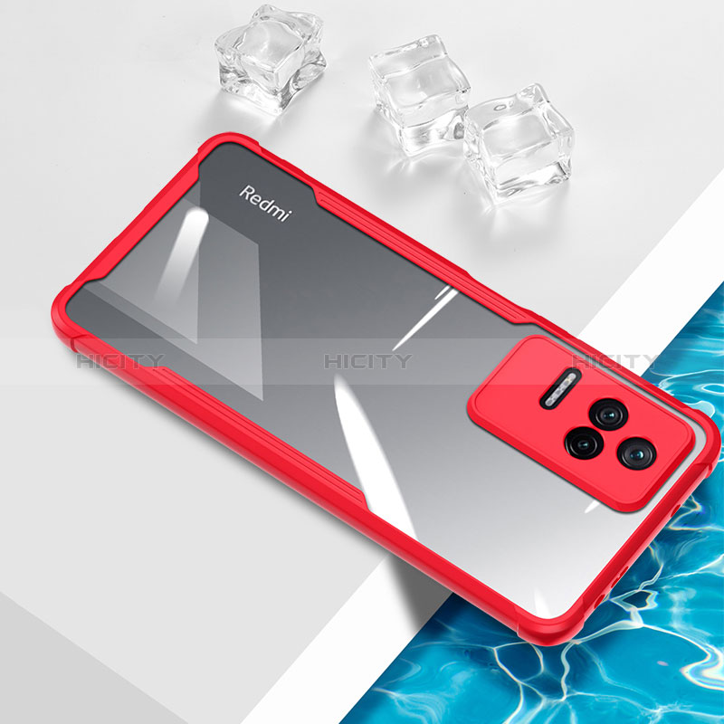 Custodia Silicone Trasparente Ultra Sottile Cover Morbida BH1 per Xiaomi Redmi K50 5G Rosso