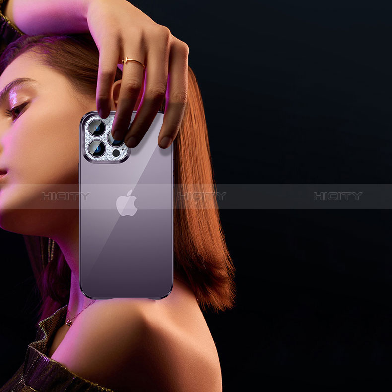 Custodia Silicone Trasparente Ultra Sottile Cover Morbida Bling-Bling LD2 per Apple iPhone 14