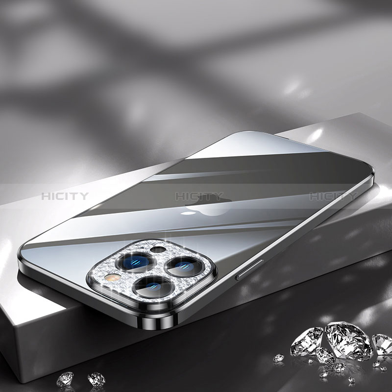 Custodia Silicone Trasparente Ultra Sottile Cover Morbida Bling-Bling LD2 per Apple iPhone 14 Pro Nero