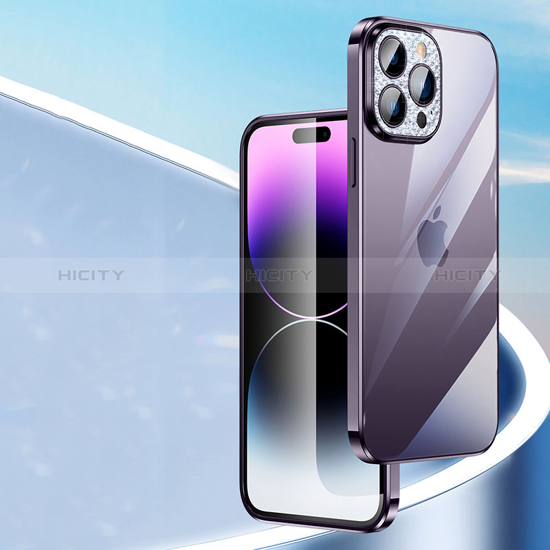 Custodia Silicone Trasparente Ultra Sottile Cover Morbida Bling-Bling LD2 per Apple iPhone 15 Pro