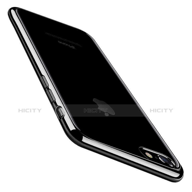 Custodia Silicone Trasparente Ultra Sottile Cover Morbida C01 per Apple iPhone 7 Nero