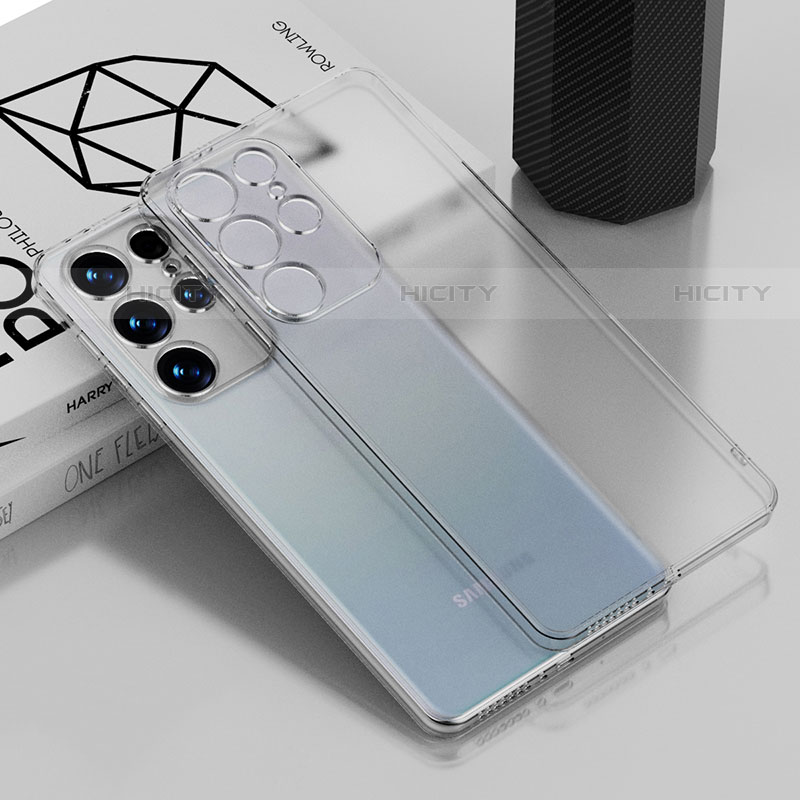 Custodia Silicone Trasparente Ultra Sottile Cover Morbida C02 per Samsung Galaxy S21 Ultra 5G Chiaro