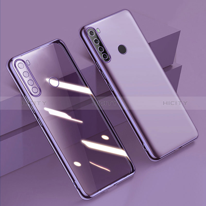 Custodia Silicone Trasparente Ultra Sottile Cover Morbida D01 per Xiaomi Redmi Note 8 (2021) Viola