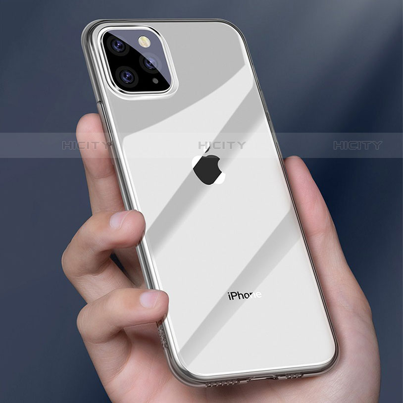 Custodia Silicone Trasparente Ultra Sottile Cover Morbida H01 per Apple iPhone 11 Pro Grigio