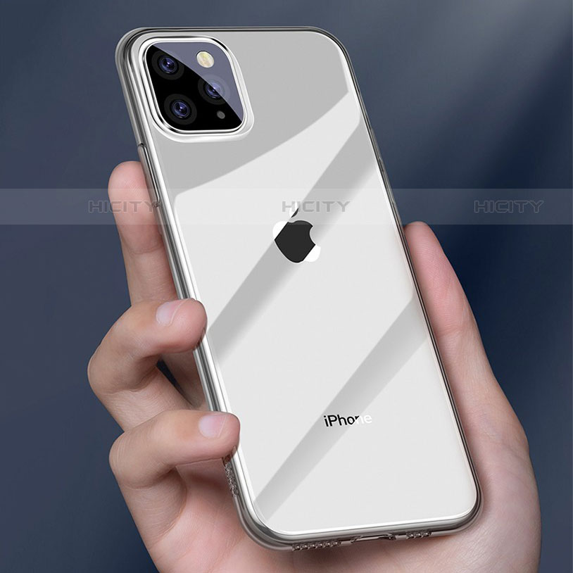 Custodia Silicone Trasparente Ultra Sottile Cover Morbida H01 per Apple iPhone 11 Pro Max Grigio