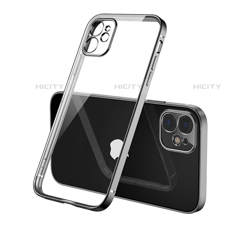 Custodia Silicone Trasparente Ultra Sottile Cover Morbida H01 per Apple iPhone 12 Max Nero