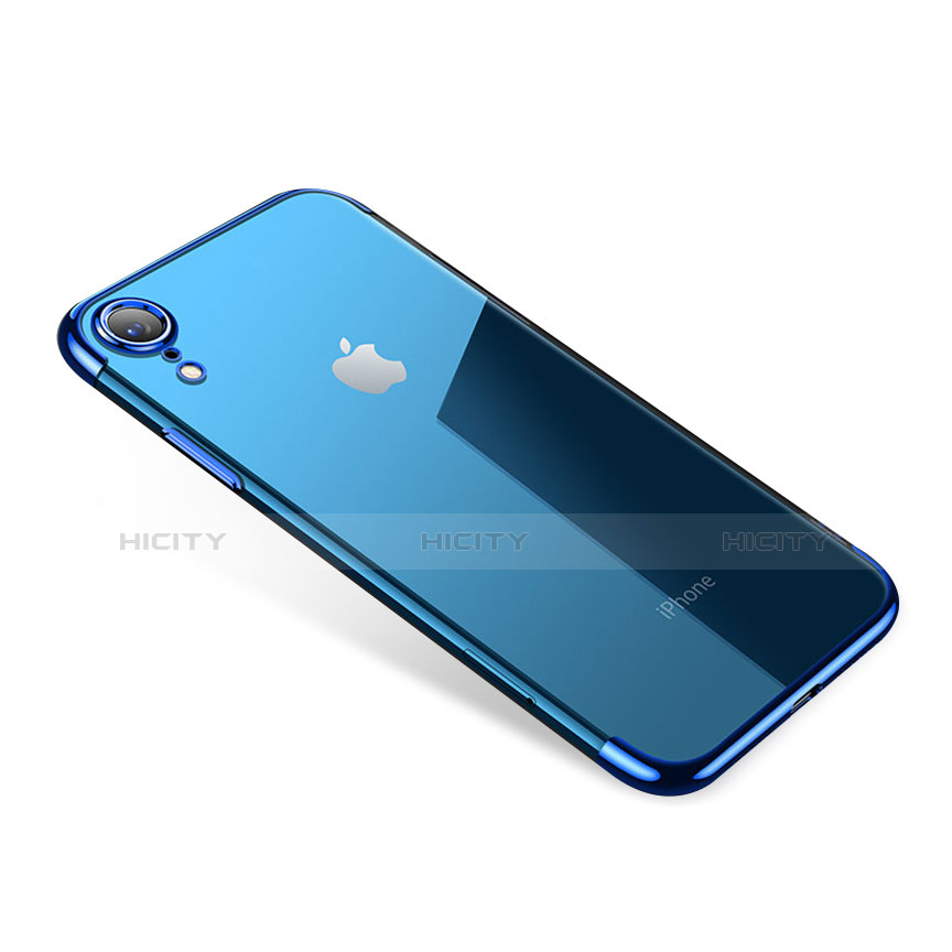 Custodia Silicone Trasparente Ultra Sottile Cover Morbida H01 per Apple iPhone XR Blu