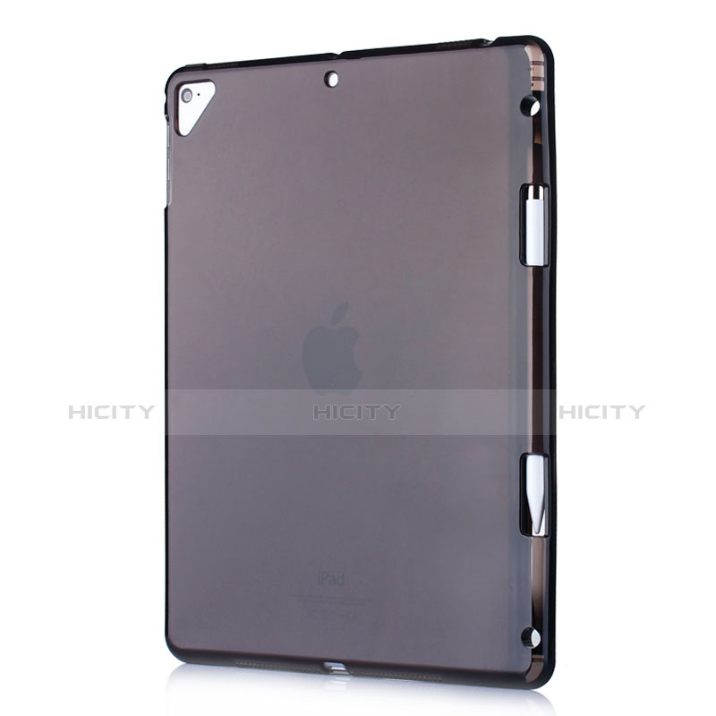 Custodia Silicone Trasparente Ultra Sottile Cover Morbida H01 per Apple New iPad 9.7 (2017) Nero