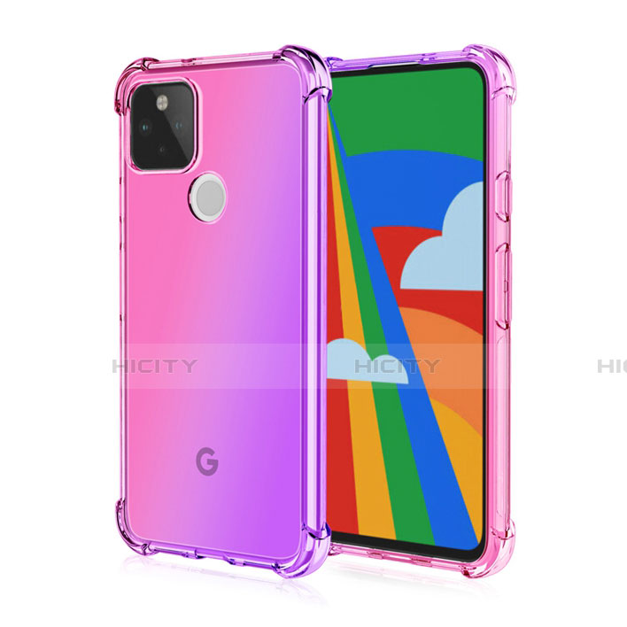 Custodia Silicone Trasparente Ultra Sottile Cover Morbida H01 per Google Pixel 5