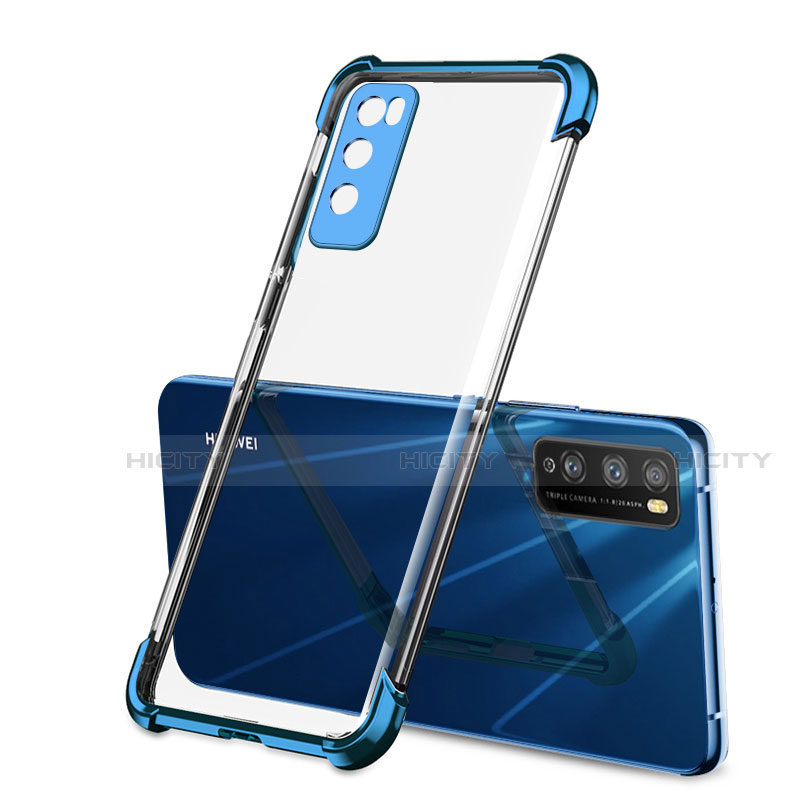 Custodia Silicone Trasparente Ultra Sottile Cover Morbida H01 per Huawei Enjoy 20 Pro 5G Blu