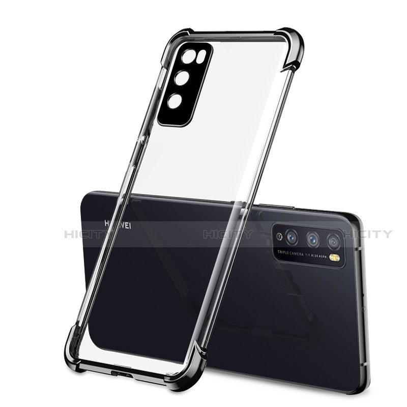 Custodia Silicone Trasparente Ultra Sottile Cover Morbida H01 per Huawei Enjoy 20 Pro 5G Nero