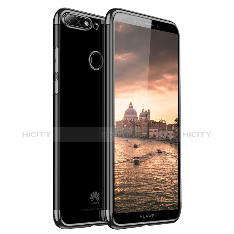 Custodia Silicone Trasparente Ultra Sottile Cover Morbida H01 per Huawei Enjoy 8 Nero