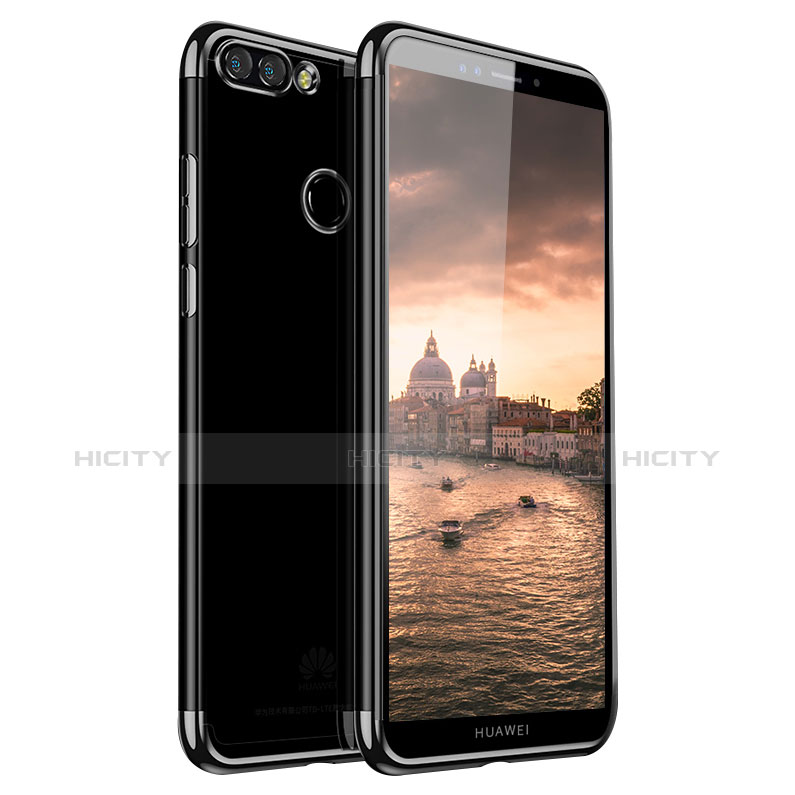 Custodia Silicone Trasparente Ultra Sottile Cover Morbida H01 per Huawei Enjoy 8 Plus Nero