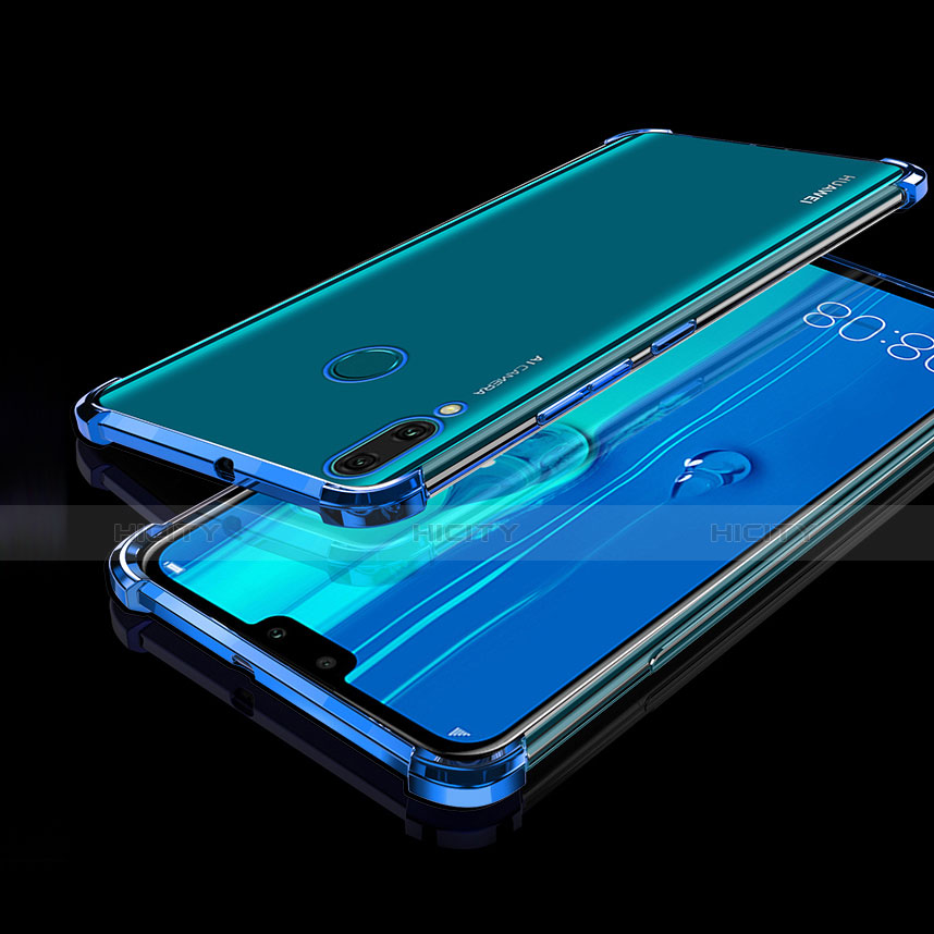Custodia Silicone Trasparente Ultra Sottile Cover Morbida H01 per Huawei Enjoy 9 Plus Blu