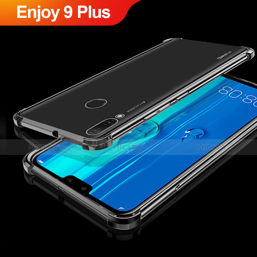 Custodia Silicone Trasparente Ultra Sottile Cover Morbida H01 per Huawei Enjoy 9 Plus Nero