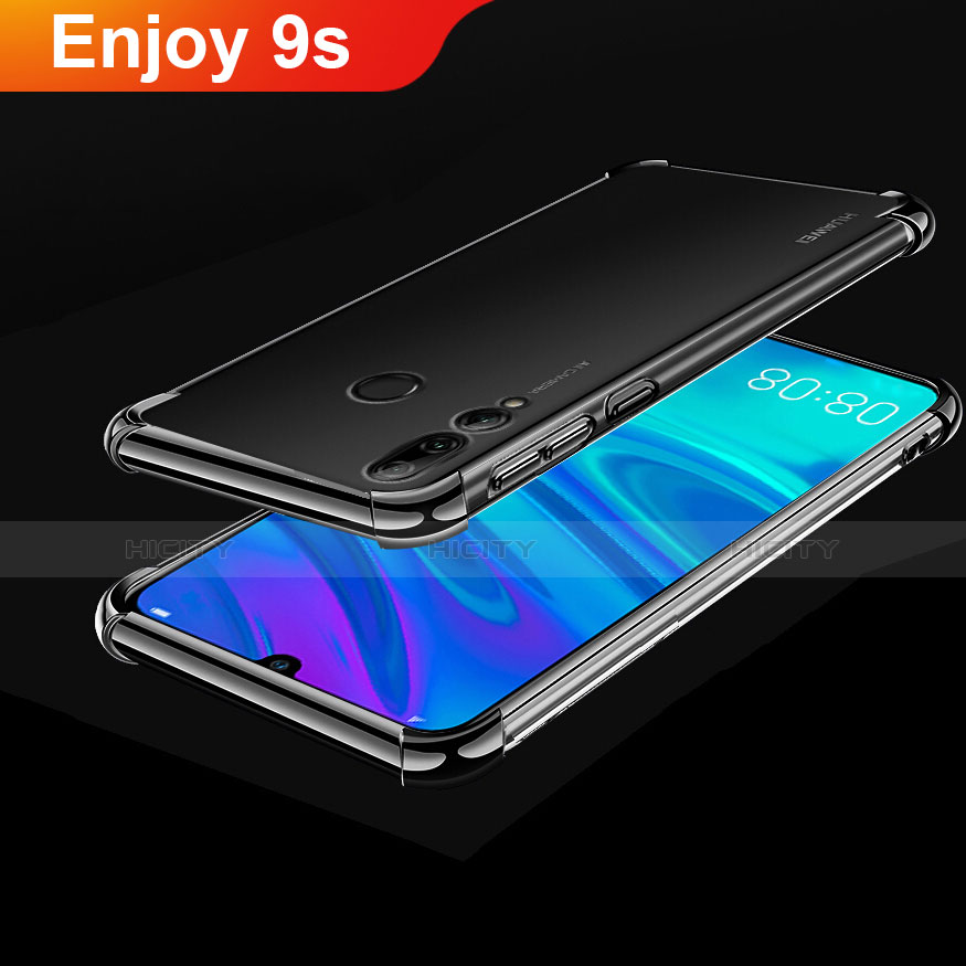 Custodia Silicone Trasparente Ultra Sottile Cover Morbida H01 per Huawei Enjoy 9s Nero
