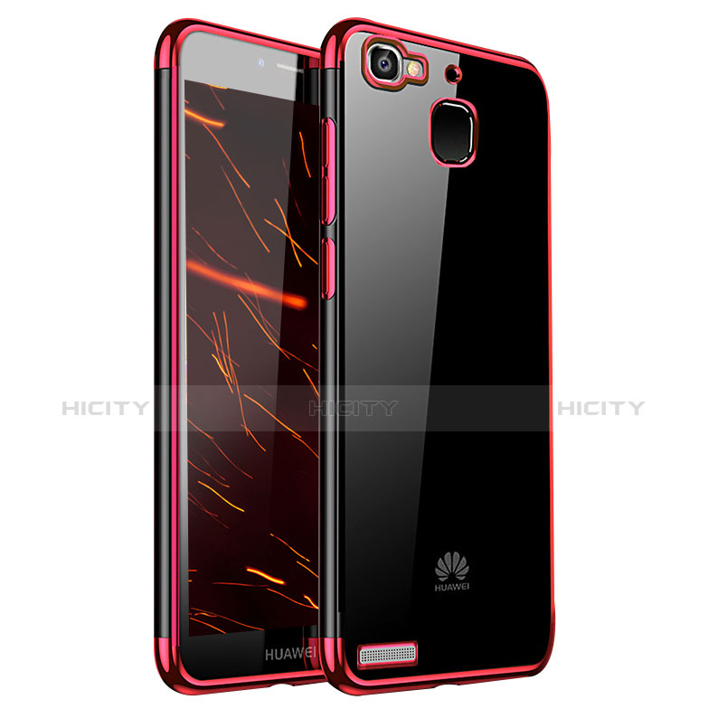 Custodia Silicone Trasparente Ultra Sottile Cover Morbida H01 per Huawei G8 Mini Rosso