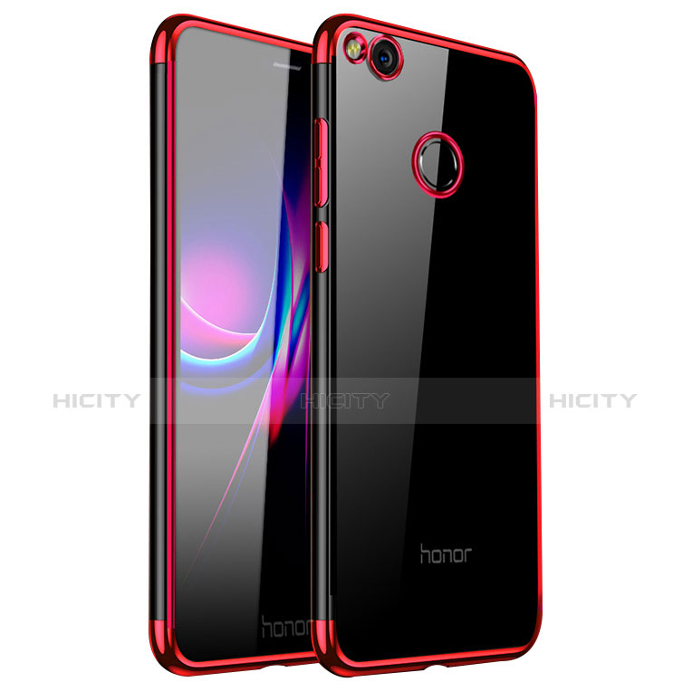 Custodia Silicone Trasparente Ultra Sottile Cover Morbida H01 per Huawei GR3 (2017) Rosso