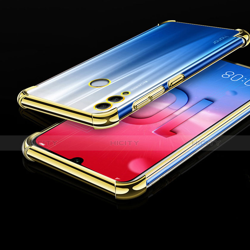 Custodia Silicone Trasparente Ultra Sottile Cover Morbida H01 per Huawei Honor 10 Lite Oro