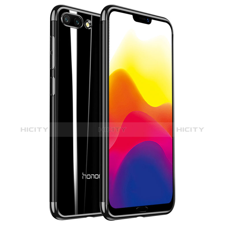 Custodia Silicone Trasparente Ultra Sottile Cover Morbida H01 per Huawei Honor 10 Nero