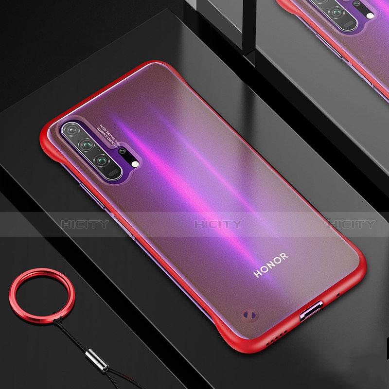 Custodia Silicone Trasparente Ultra Sottile Cover Morbida H01 per Huawei Honor 20 Pro Rosso