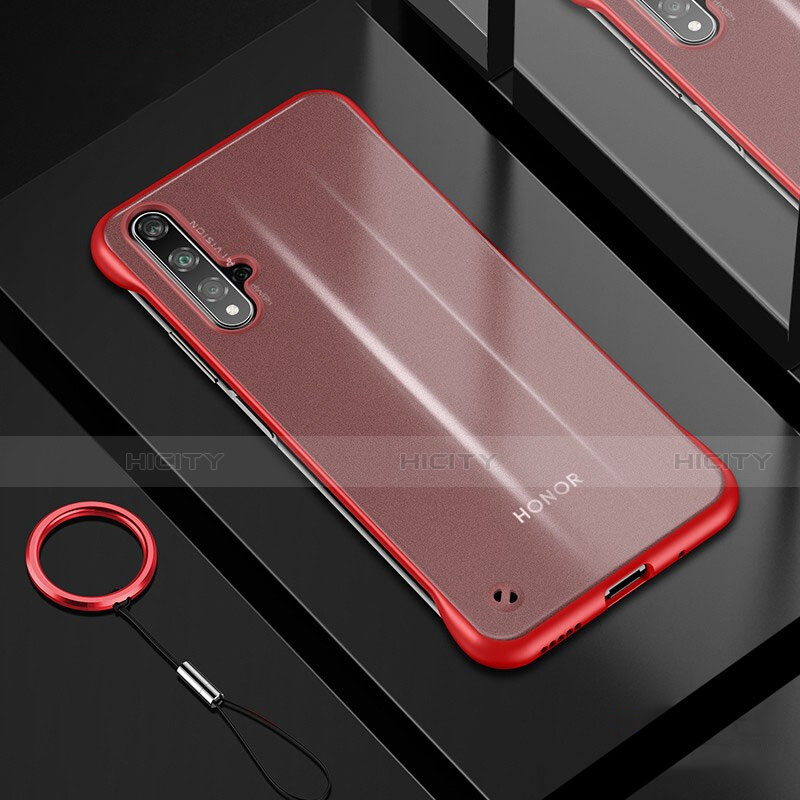 Custodia Silicone Trasparente Ultra Sottile Cover Morbida H01 per Huawei Honor 20 Rosso