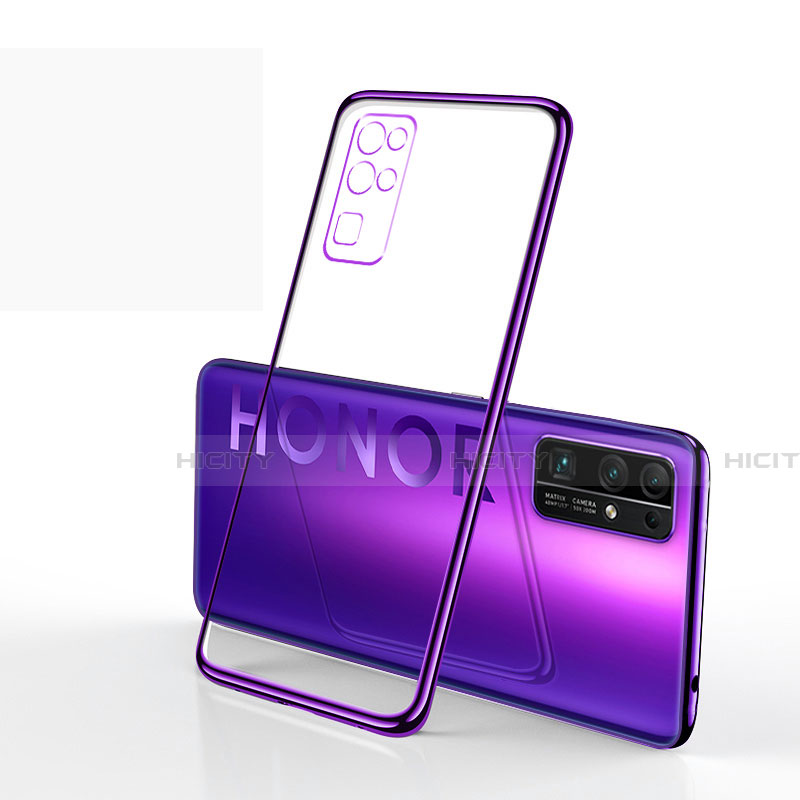 Custodia Silicone Trasparente Ultra Sottile Cover Morbida H01 per Huawei Honor 30 Viola