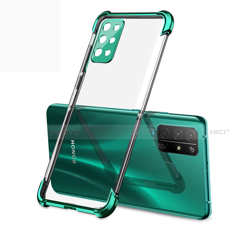 Custodia Silicone Trasparente Ultra Sottile Cover Morbida H01 per Huawei Honor 30S Verde