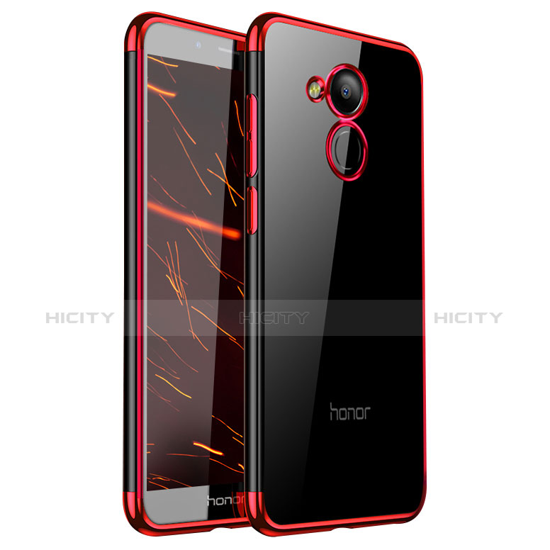 Custodia Silicone Trasparente Ultra Sottile Cover Morbida H01 per Huawei Honor 6A Rosso
