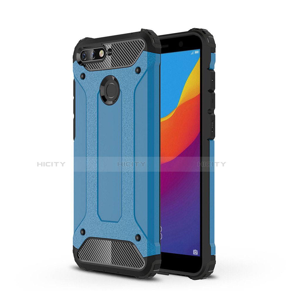 Custodia Silicone Trasparente Ultra Sottile Cover Morbida H01 per Huawei Honor 7A Blu