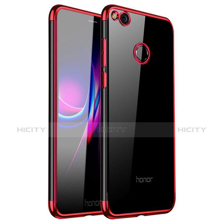 Custodia Silicone Trasparente Ultra Sottile Cover Morbida H01 per Huawei Honor 8 Lite Rosso